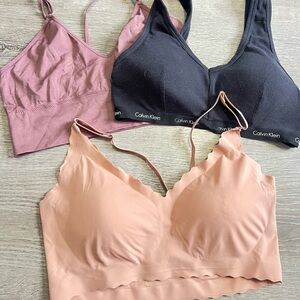 Calvin Klein Bra Trio - Black, Pink, and Peach